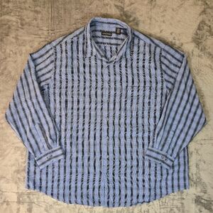 Michael Brandon Blue Plaid Button Up Shirt Size 4XL